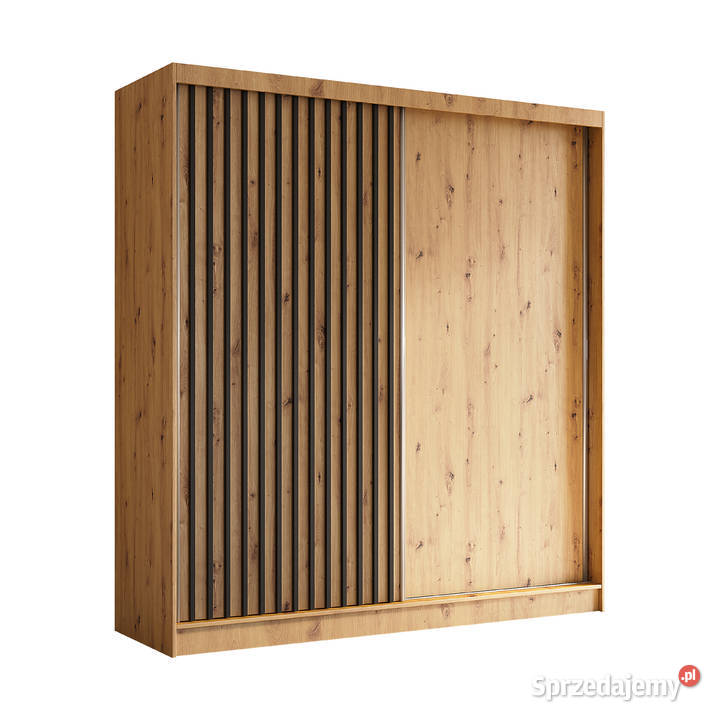 Duża szafa sypialniana 200 z lamelami Sosnowiec