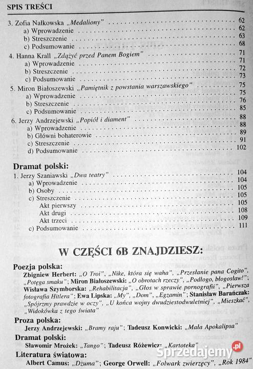 Ściąga 6a Polska literatura współczesna do 1956 Pozostałe Chełm sprzedam