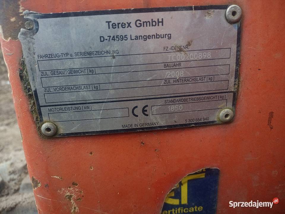 Minikoparka terex tc20 2008r dolnośląskie Międzybórz