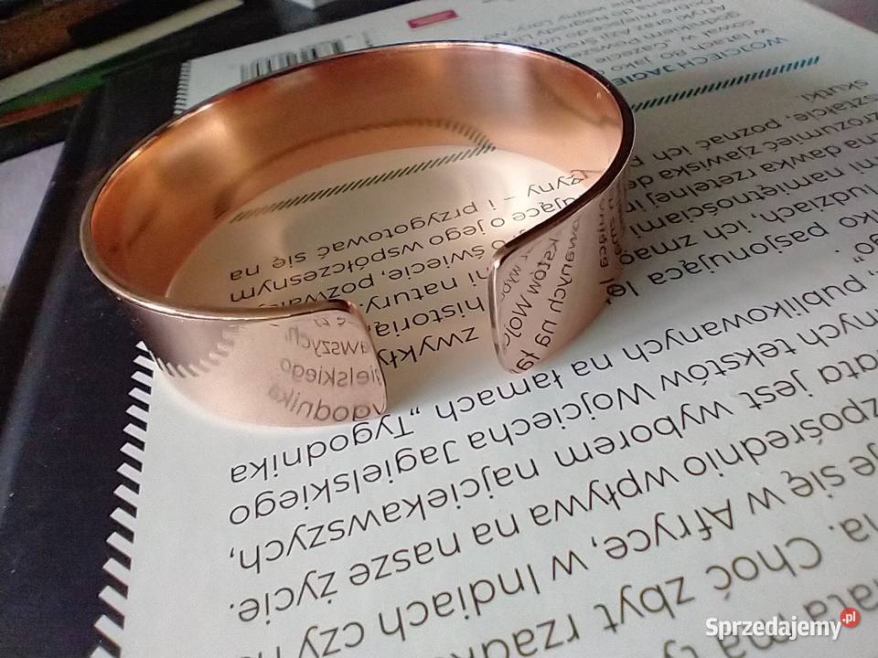 Gładka bransoleta czysta miedź metaloplastyka Łódź