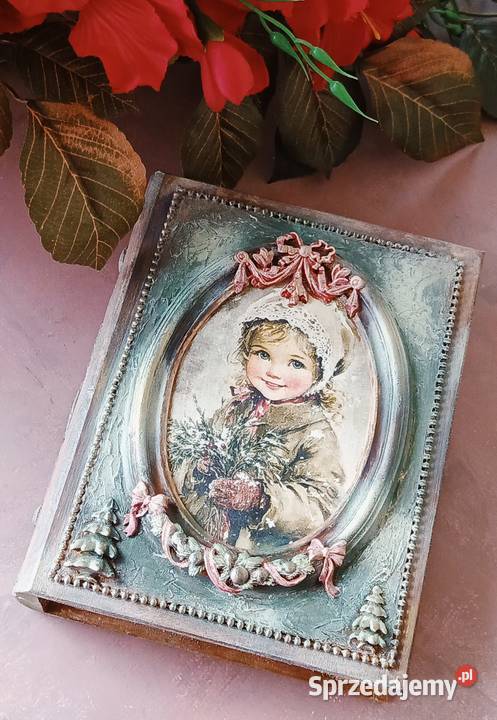 Drewniane pudełko w formie książki Rękodzieło Ostróda