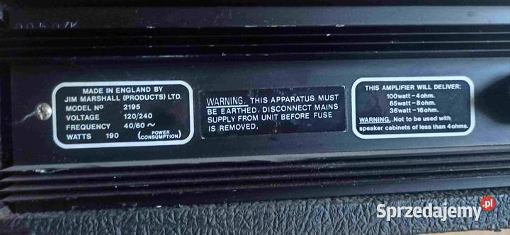 Marshall 2195 lead and bass 100W Tuszyn sprzedam