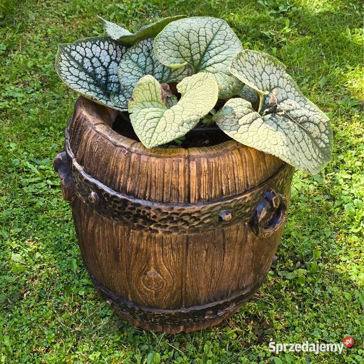 Betonowa beczka dekoracyjna donica imitacja Ostrowiec Świętokrzyski