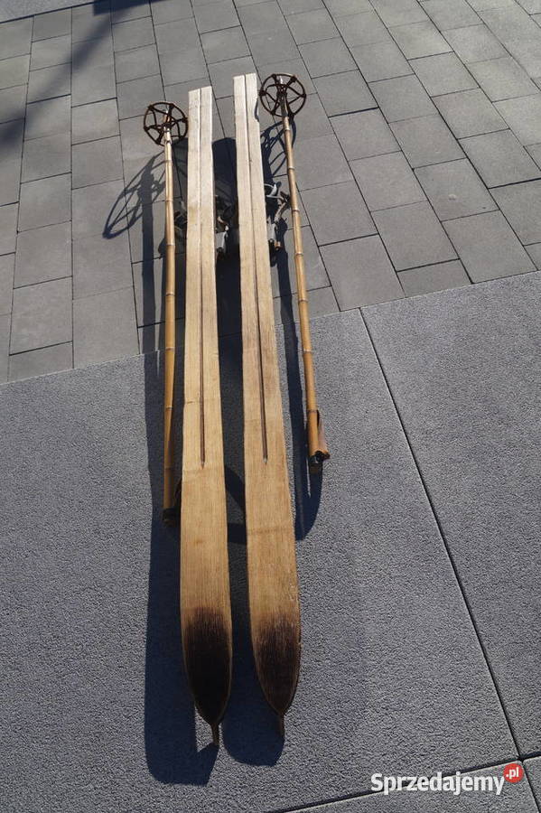 Stare narty jesionowe 180 Neumann kijki Pruchnik