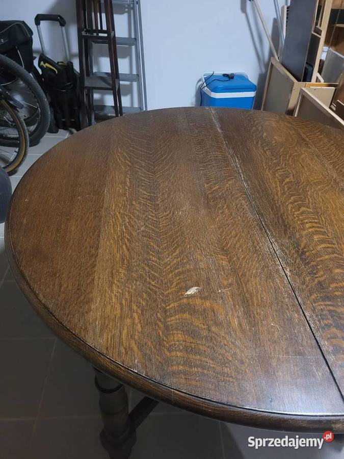 Stół okrągły drewniany vintage Osielsko