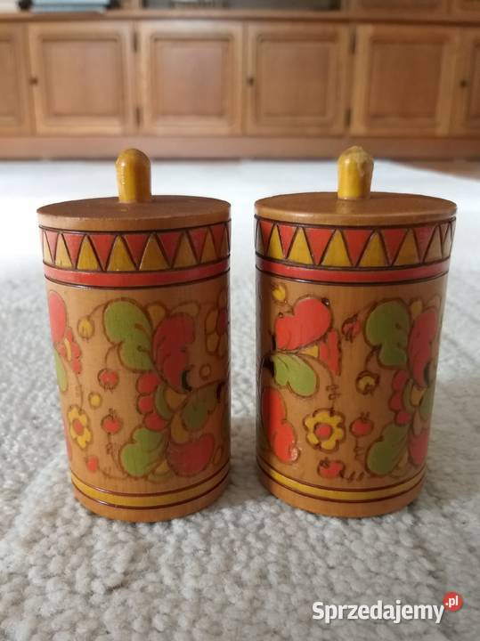 2 ozdobne pudełka na przyprawy zestaw