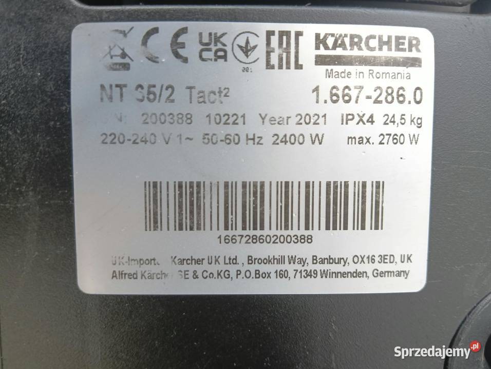Odkurzacz Karcher NT 65/2 Tact 2021 rok produkcji Gwarancja Wysyłka Serwis