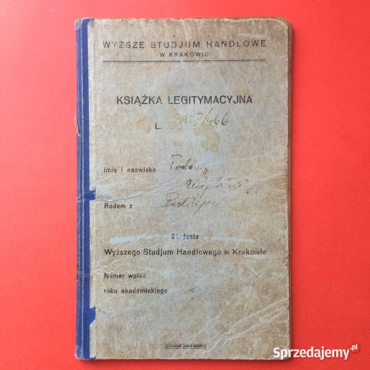 1871 Książka Legitymacyjna Wojtowicz zachodniopomorskie Szczecin sprzedam