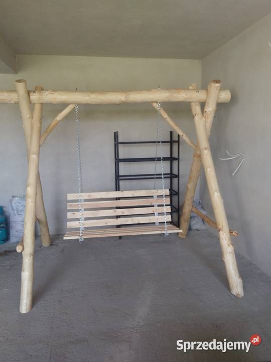 Huśtawka ogrodowa z bali Architektura ogrodowa Kluczewsko