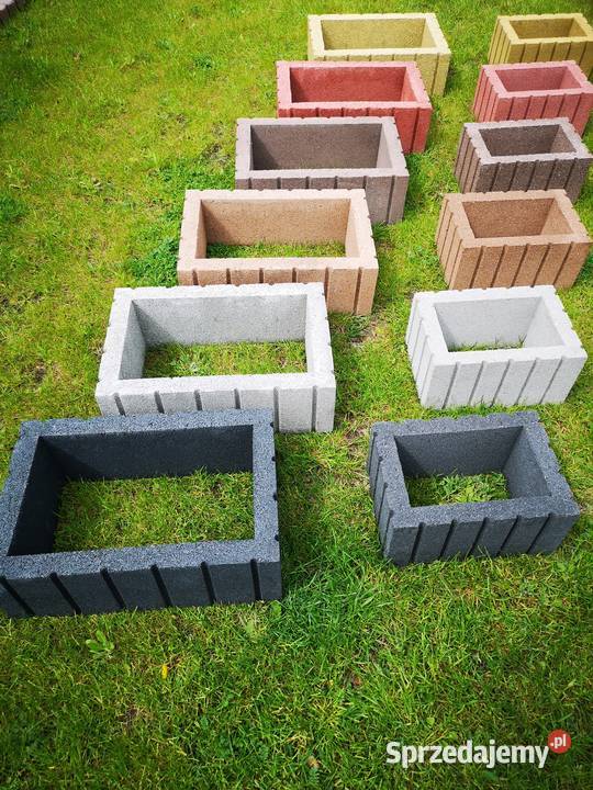 Gazony ogrodowe betonowe prostokątne 40x28x20h Drgicz