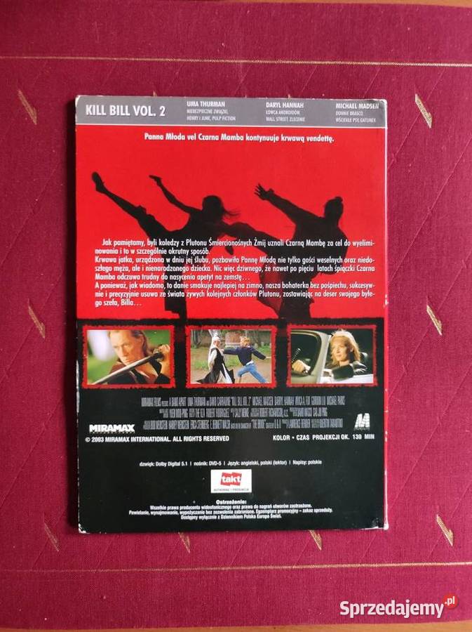 2003 Kill Bill Volume 2 Quentin Tarantino Uma Kielce sprzedam