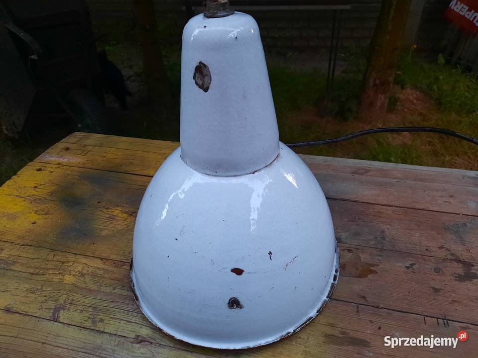 Zabytkowa lampa przemysłowa OBg4 PRL Vintage Antyki Sieradz
