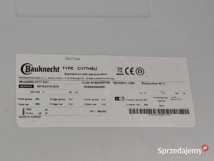 Pojemna Zamrażarka Szufladowa Bauknecht GKN 2777 Poddębice