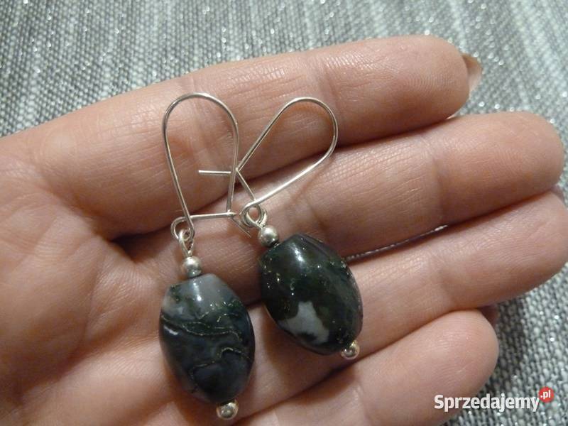 kolczyki srebrne z kamieniem Radom