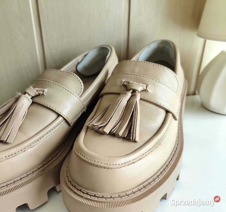 Buty Reserved 39 beżowe skóra loafersy mokasyny zachodniopomorskie Szczecin