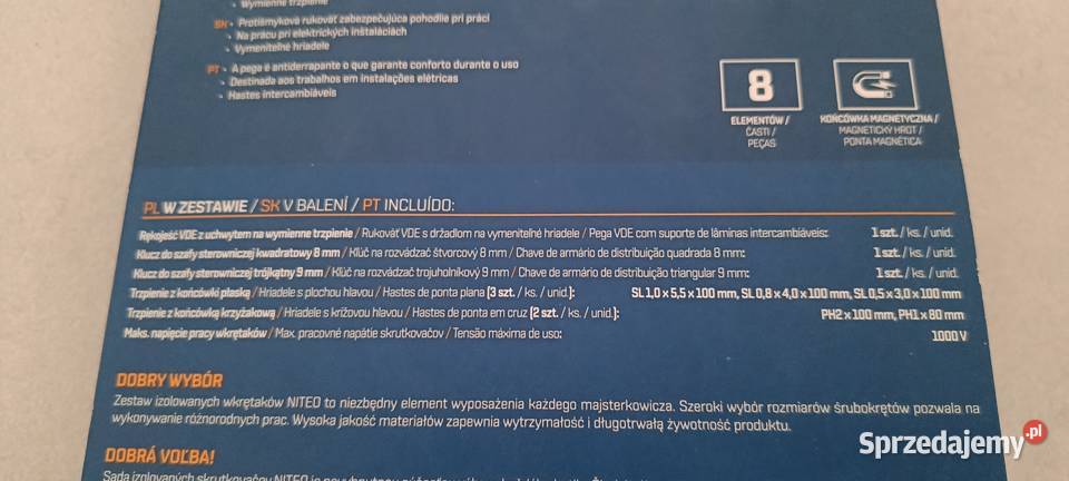 NITEO wkrętak izolowany VDE z wymiennymi grotami Ełk