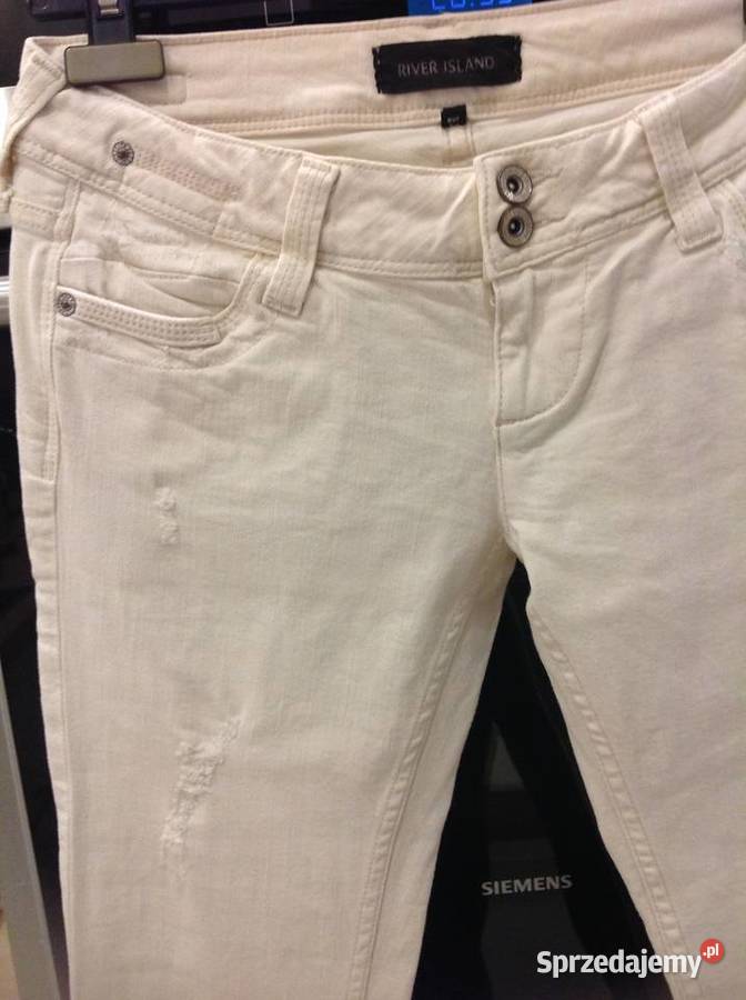 Spodnie Jeans Damskie River Island 36 Białe j biały Nowa Sól sprzedam
