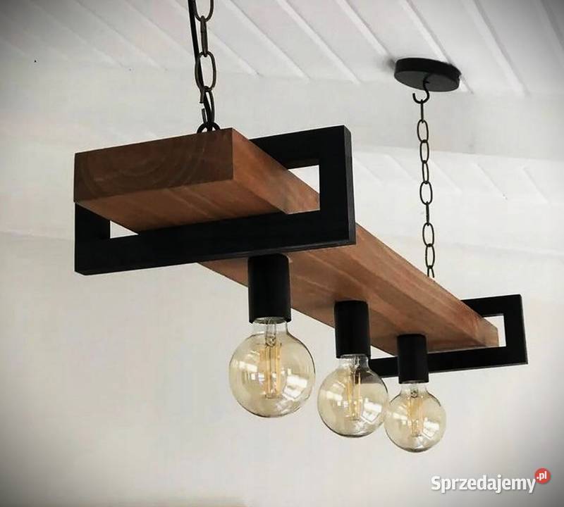 Lampa loft deska belka dębowa retro wisząca Dom i Ogród