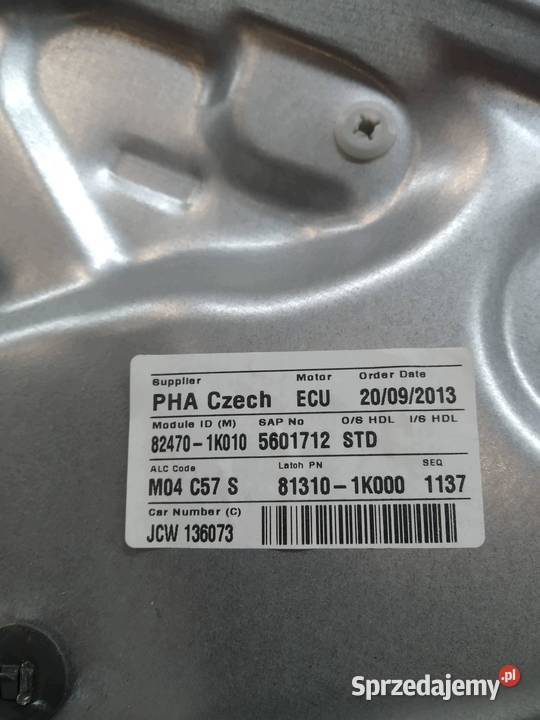MECHANIZM SZYBY LEWY PRZÓD 824701K010 Hyundai osobowe