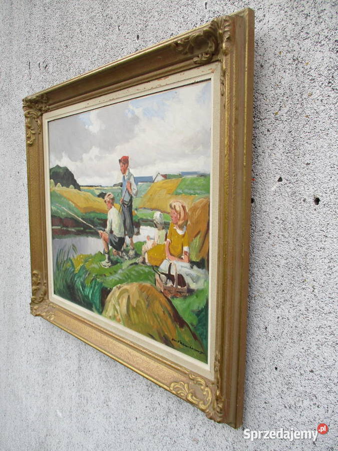 Obraz olejny Szwecja lata 70