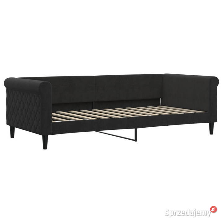 Sofa rozsuwana czarna aksamit 90x200 WM3197775 Łóżka i materace