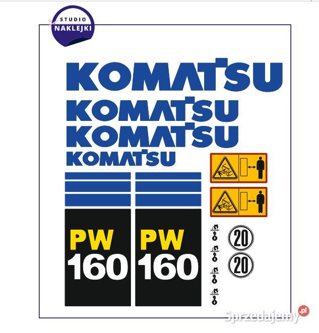 Naklejki zestaw koparka kołowa Komatsu PW 160 Świebodzin sprzedam