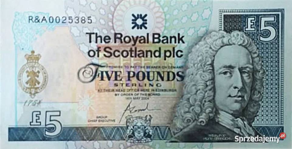 SZKOCJA 2004 P363 5 FUNTÓW UNC wysyłka Człuchów