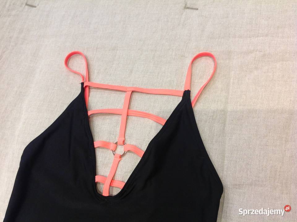 Czarny Strój kąpielowy r XS neon Rozmiar 34(XS) Nowa Sól
