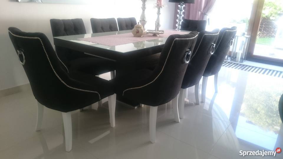 Shabby vintage krzesło chesterfield z kołatką Warszawa