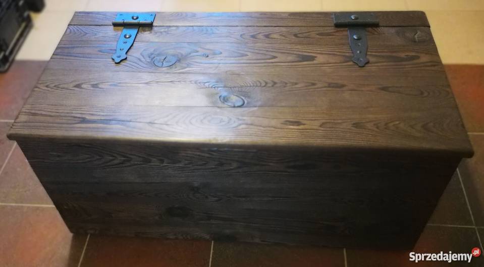 Rustykalna kolonialna skrzynia opalana kufer 40cm Krasów