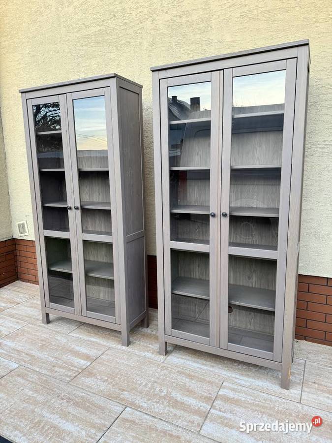 Witryna Hemnes Ikea z półkami kredens biblioteka Kredensy i witryny