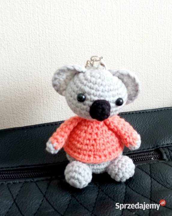 Miś koala wykonany na szydełku brelok maskotka Łask