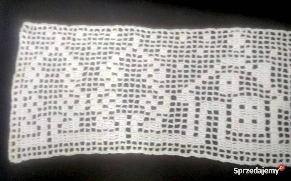 Ozdoba szydełkowa firanka choinki domek ok90 x