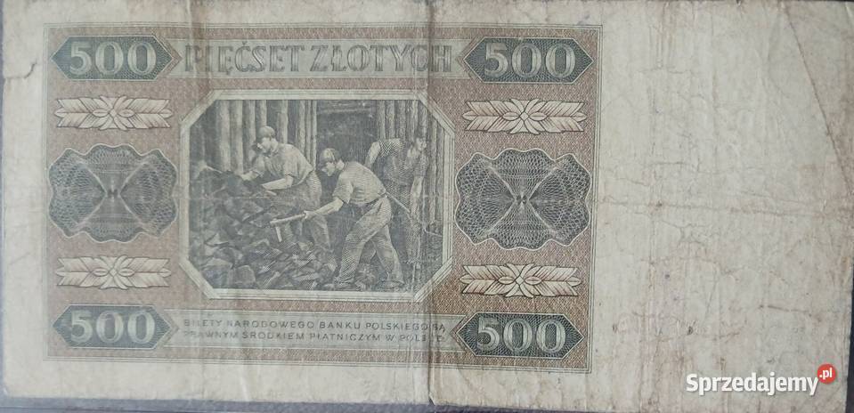 500 złotych Górnik 1VII1948 r seria AK Konin sprzedam
