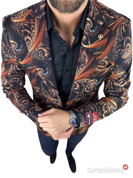 MARCO MILANO Marynarka męska C24 czarna złota Ostrów Wielkopolski