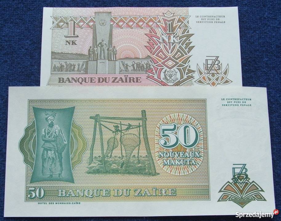 ZAIR Kolekcjonerskie Banknoty Zestaw 2 sztuki Numizmatyka Katowice