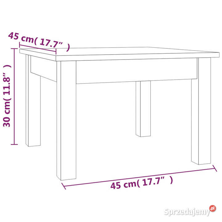 Stolik kawowy miodowy brąz 45x45x30 lite drewno Warszawa