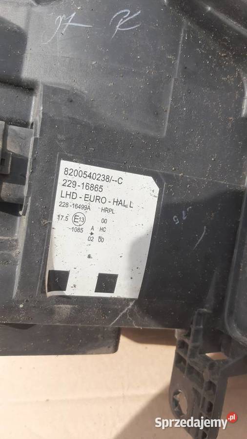 lampa lewa przednia Renault Modus 8200540238 osobowe Dębno