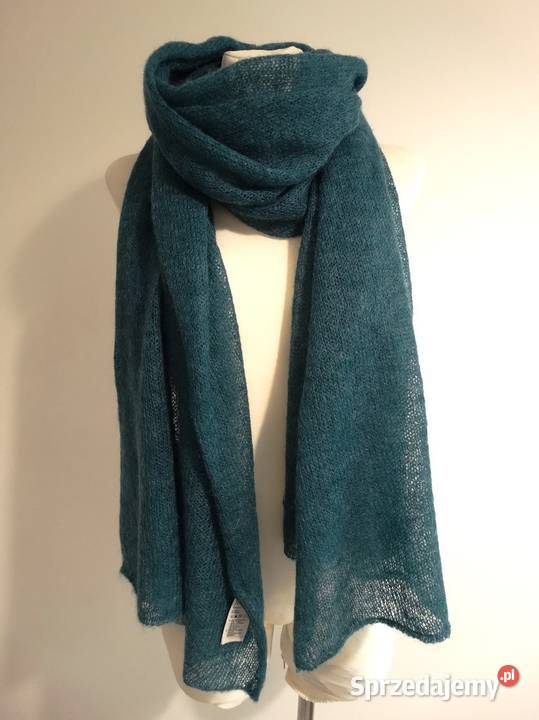 Szal Moherowy Duży Mgiełka Morski Kolor HM Dla kobiet Łomża