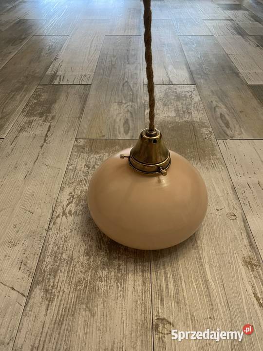 Stara lampa wisząca z kloszem Chudów