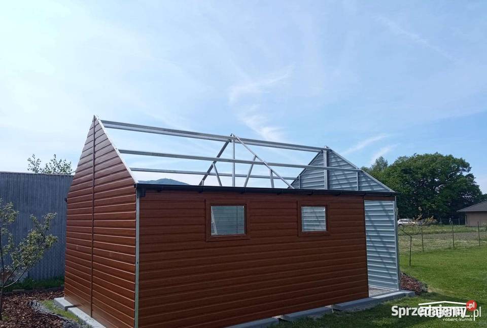 Garaż 4x6 BlachodachówkaBlacha Drewnopodobna wielkopolskie Środa Wielkopolska