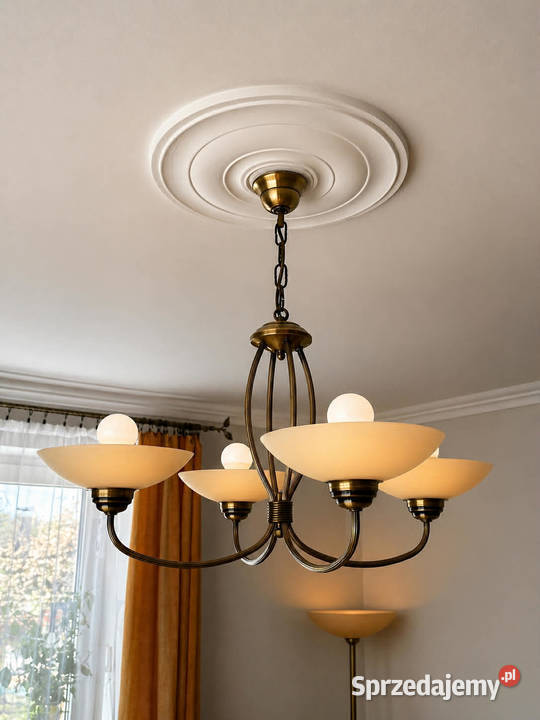 Komplet lamp mosiężnych vintage żyrandol Łańcut sprzedam