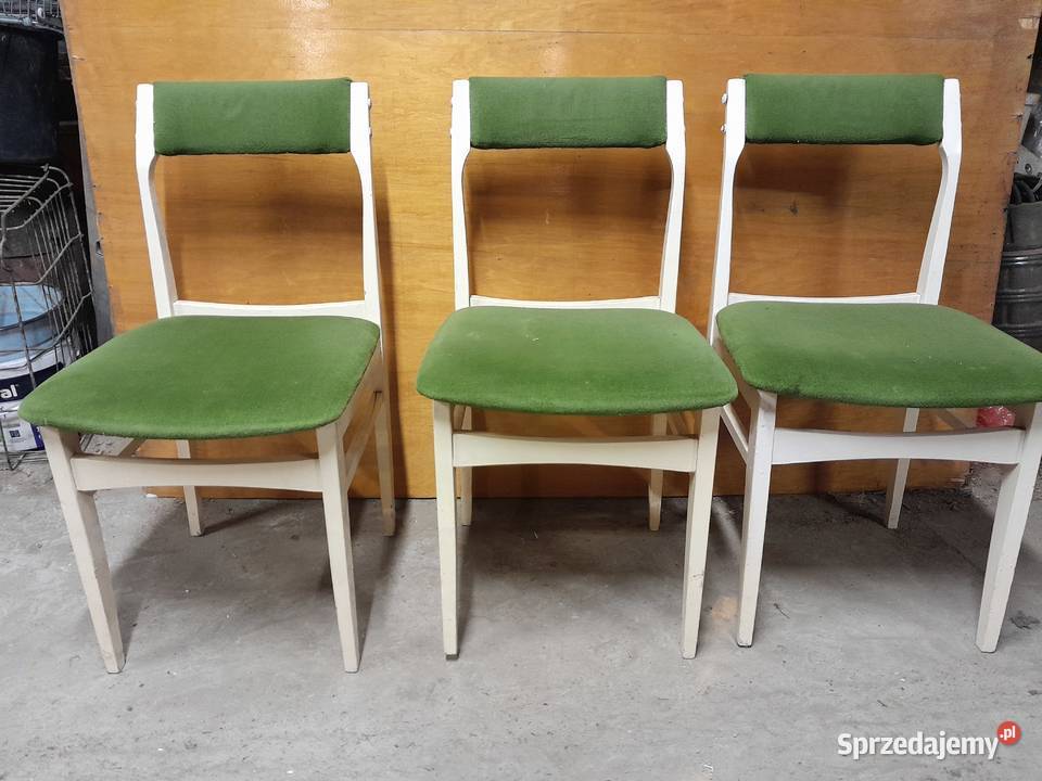 Stare krzesło plszyna krzesła PRL 3 sztuki retro
