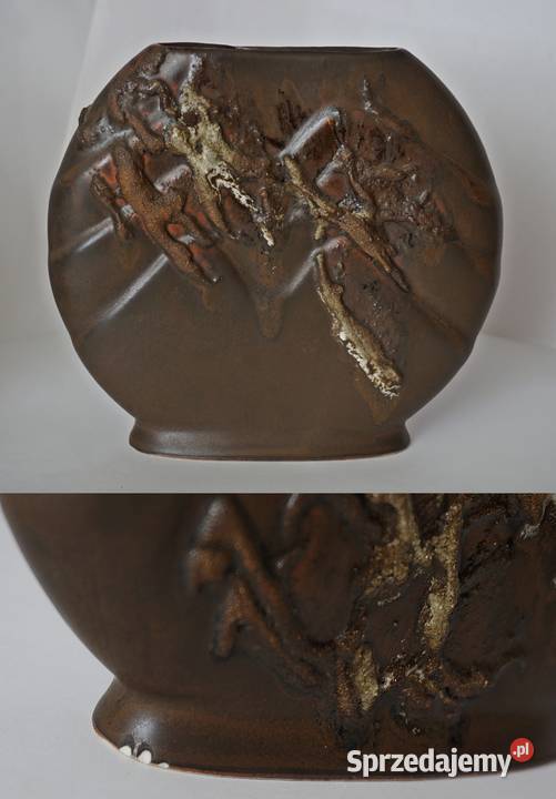 Zestaw ozdobnych ceramicznych wazonówVintage Opole