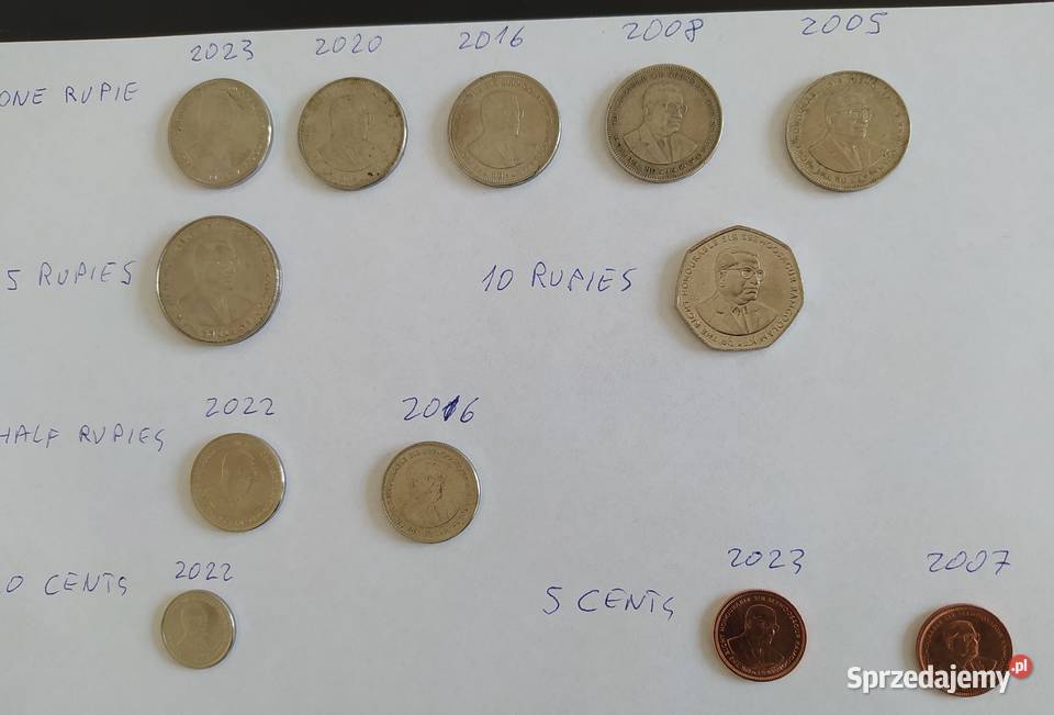 Mauritius Monety Rupia Cent wsystkie wybrane