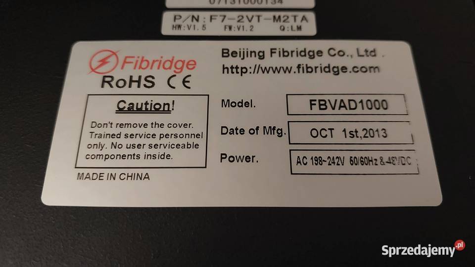 Konwerter światłowodowy FBVAD1000 F72VTM2TA Pozostałe Wrocław