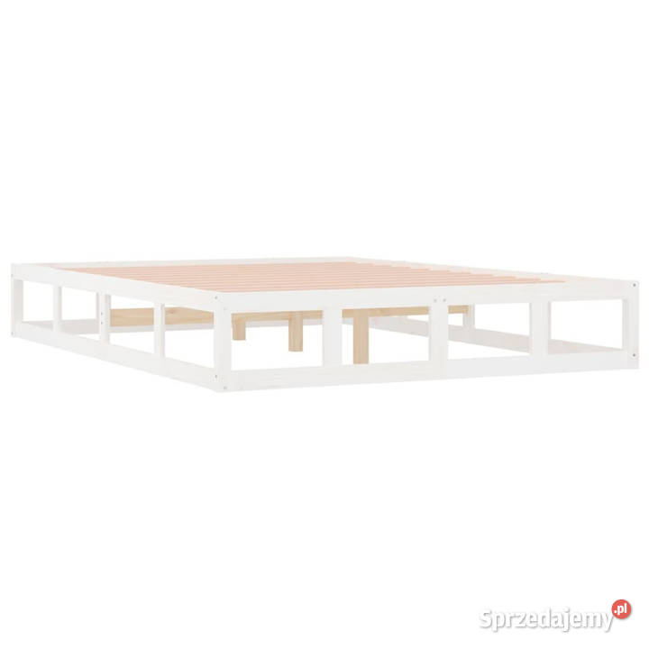Rama łóżka biała lite drewno 160x200 WM820807