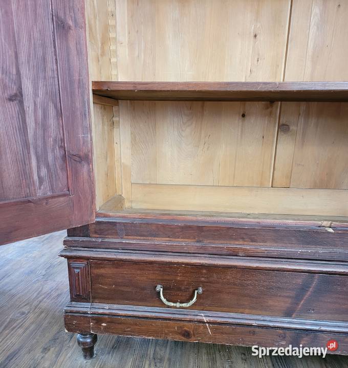 Stara drewniana witryna biblioteczka odnowiona Wrocław