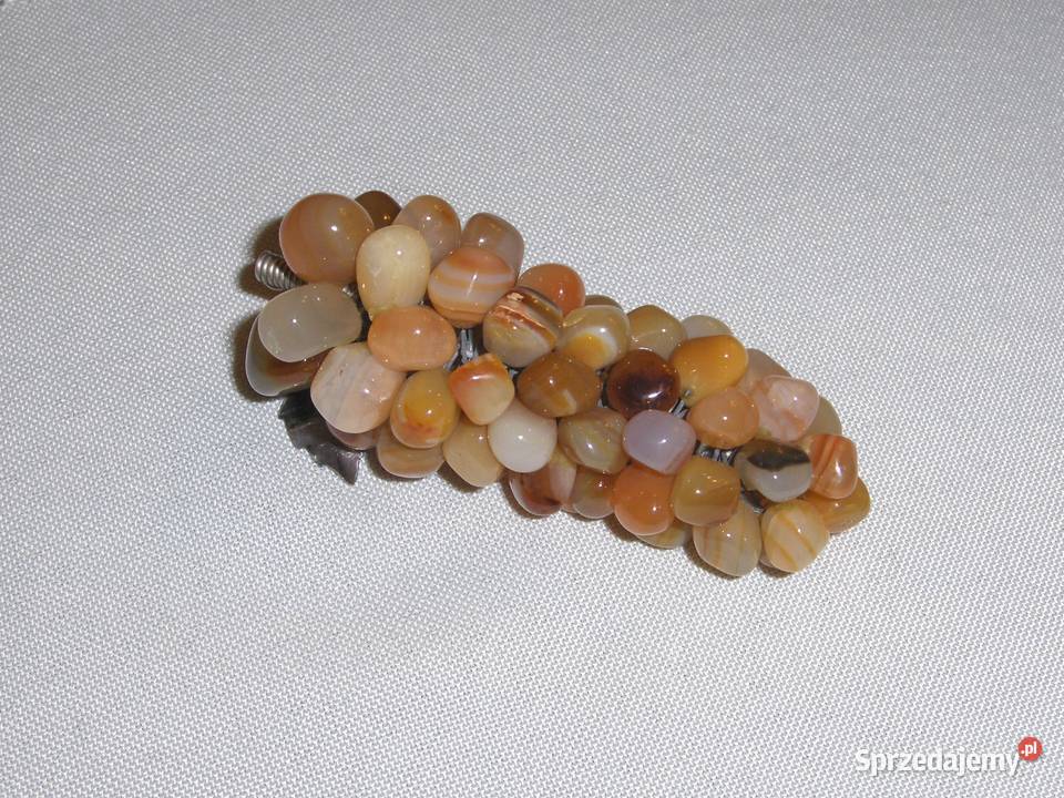 Kiść winogron z naturalnego agatu Vintage łódzkie Łódź