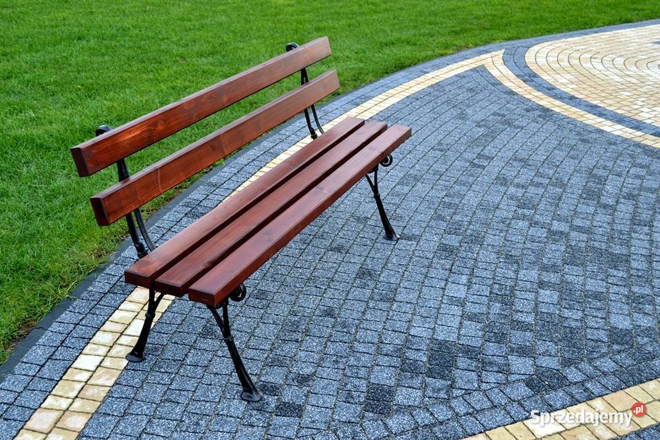 ławka parkowa ogrodowa miejska W009 gruba deska Wrocław